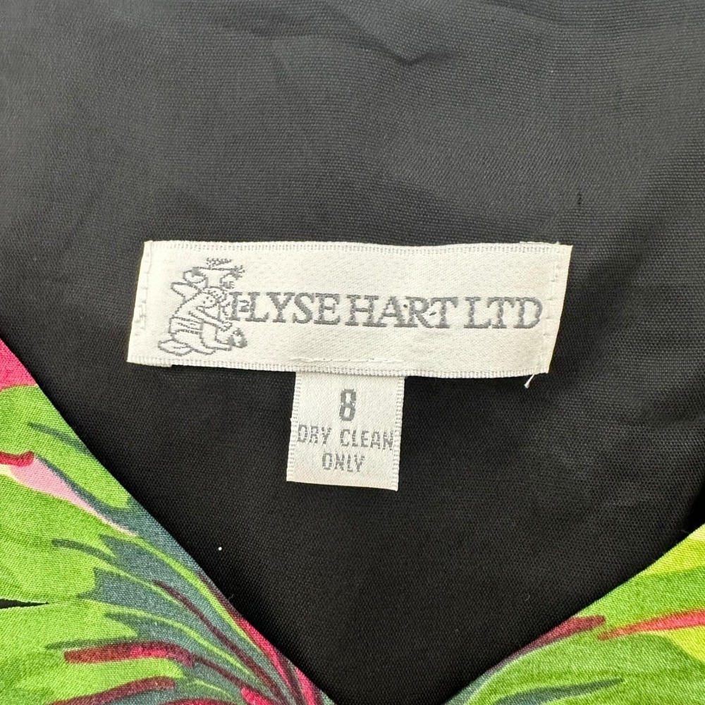 Vintage Ilyse Hart Tropical Floral Rayon Maxi Dress 80s-90s Resort Vibes Size 8 - Picture 7 of 8
